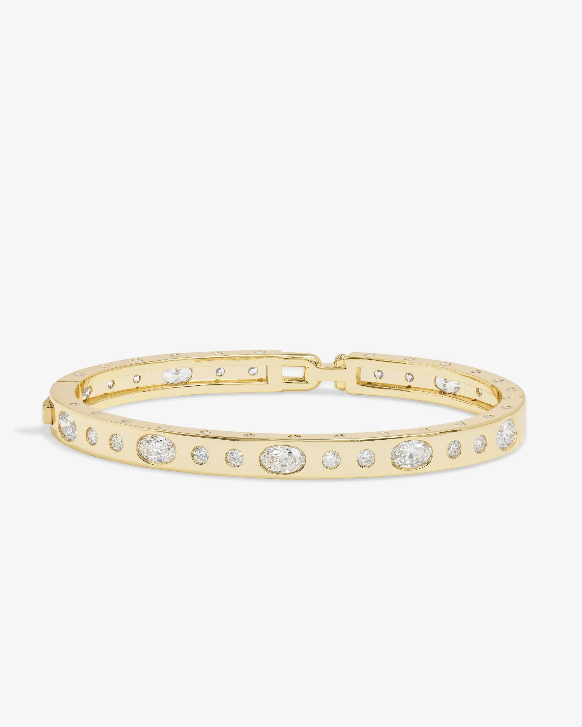 Ashley Sunset Lock Cuff 6mm - Gold|White Diamondettes - Image 4