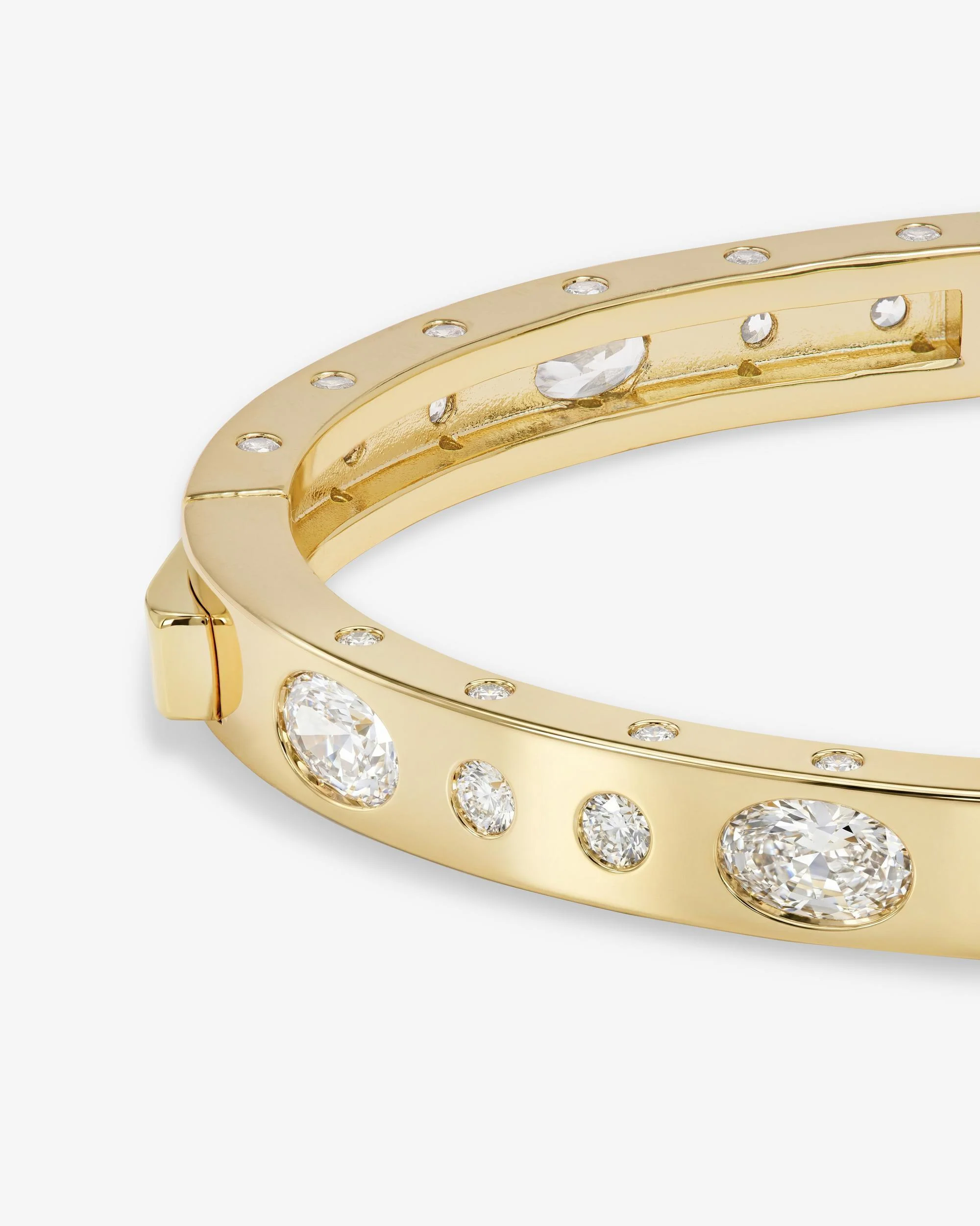 Ashley Sunset Lock Cuff 6mm - Gold|White Diamondettes - Image 6