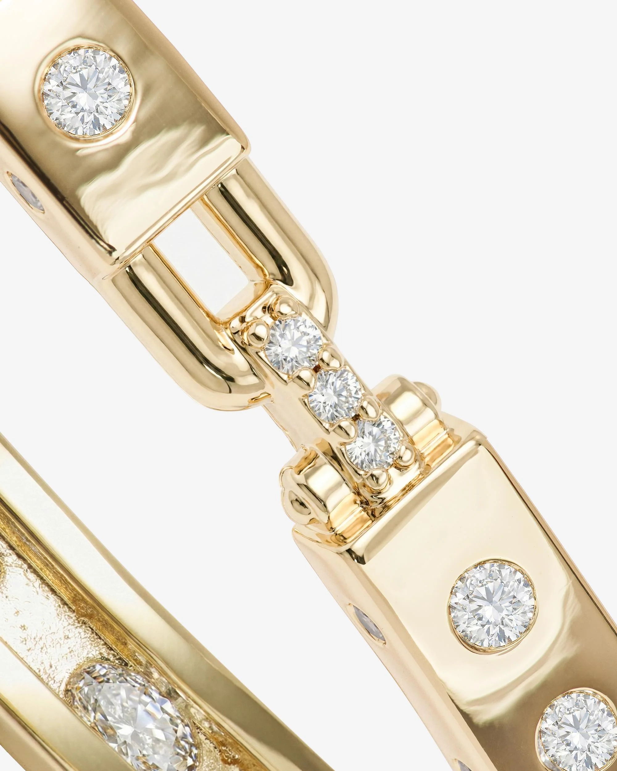 Ashley Sunset Lock Cuff 6mm - Gold|White Diamondettes - Image 7